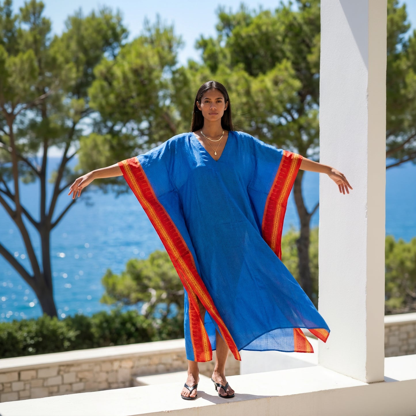 Nila Silk Kaftan Dress