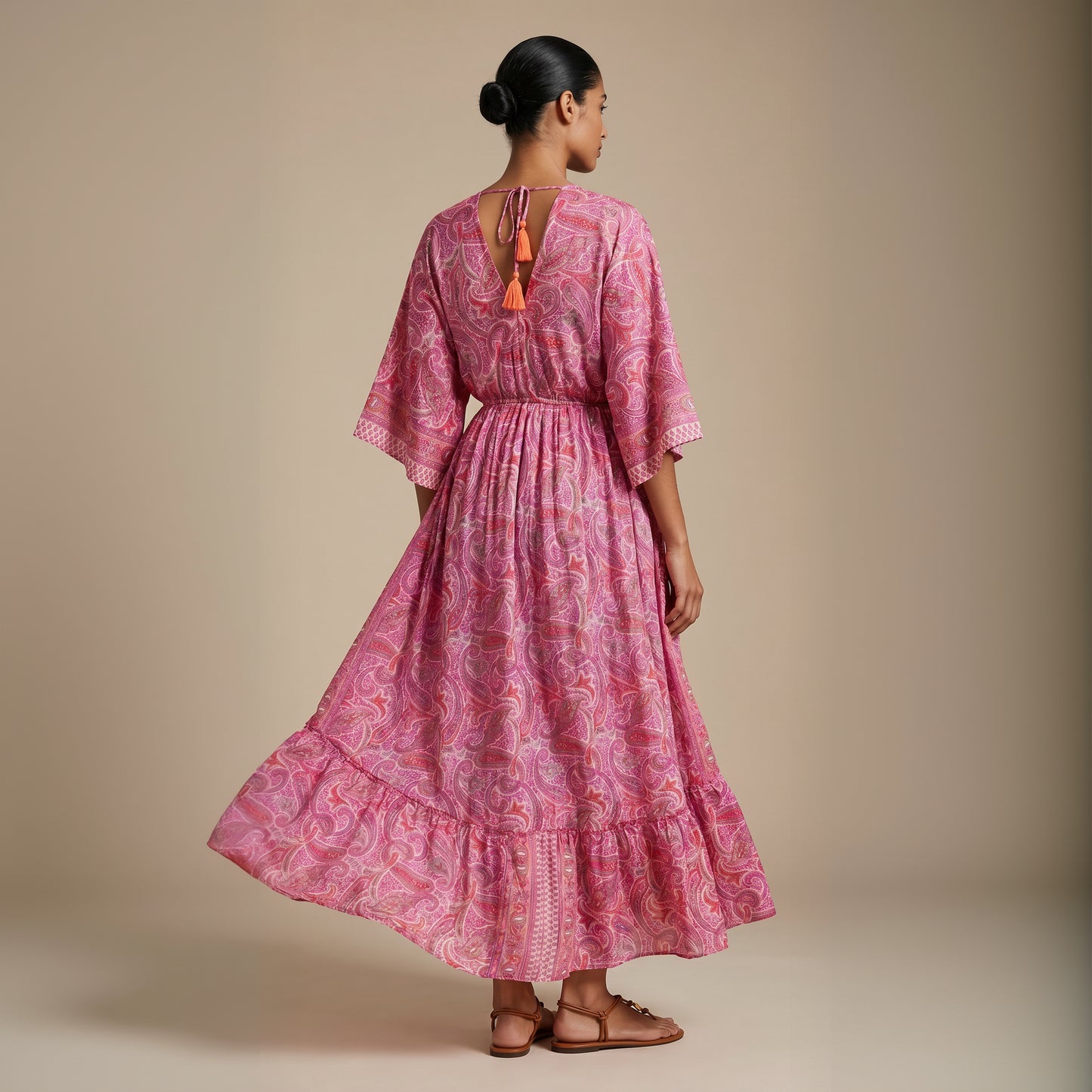 Fuchsia Paisley Silk Dress