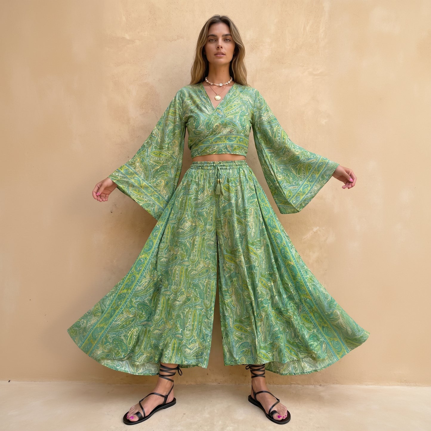 Kira Pants & Top| Tropical Green