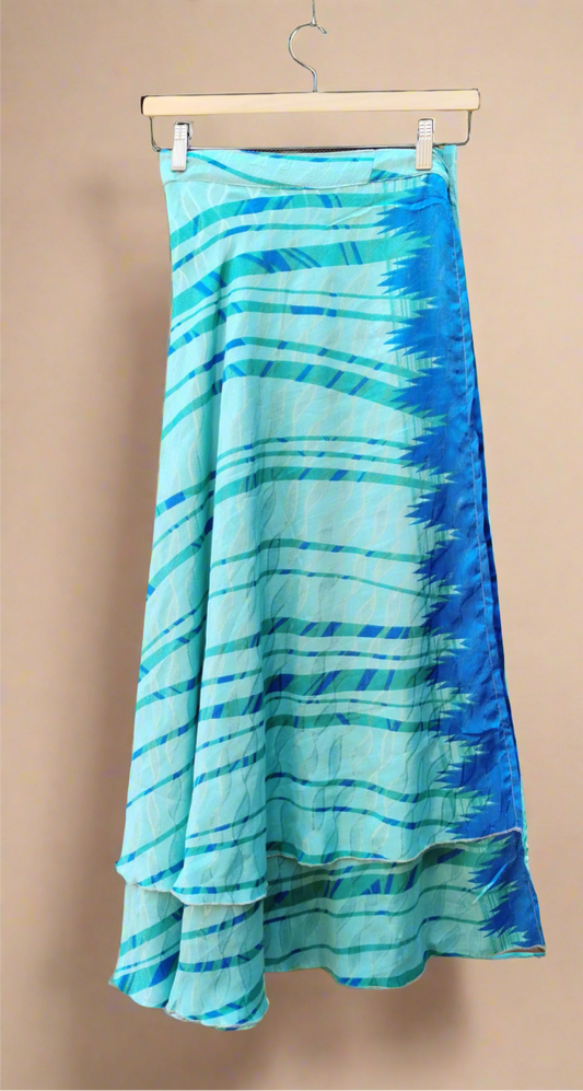 Aimee Silk Double Layers Wrap Skirt