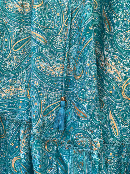 Maya Silk Backless Dress Teal