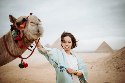 Sekhmt Goddess lotus Embroidered Kimono