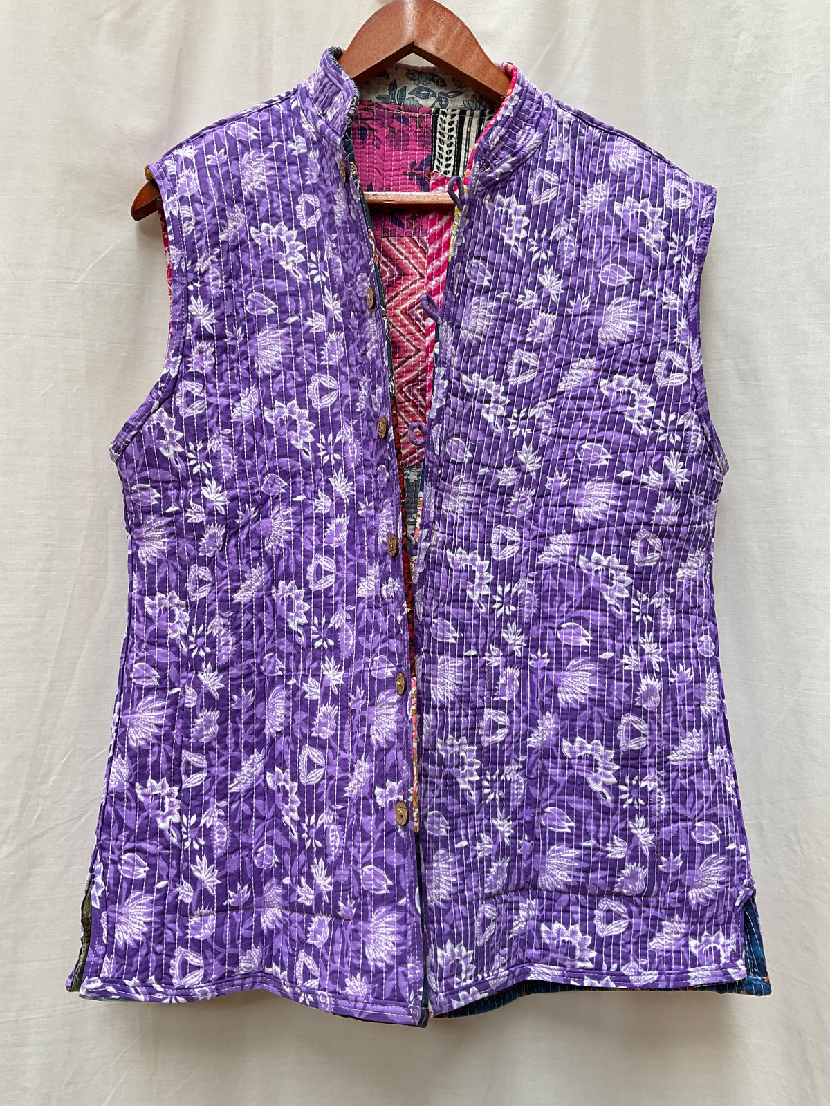 The Reversible Artisan Cotton Jacket| Purple Back