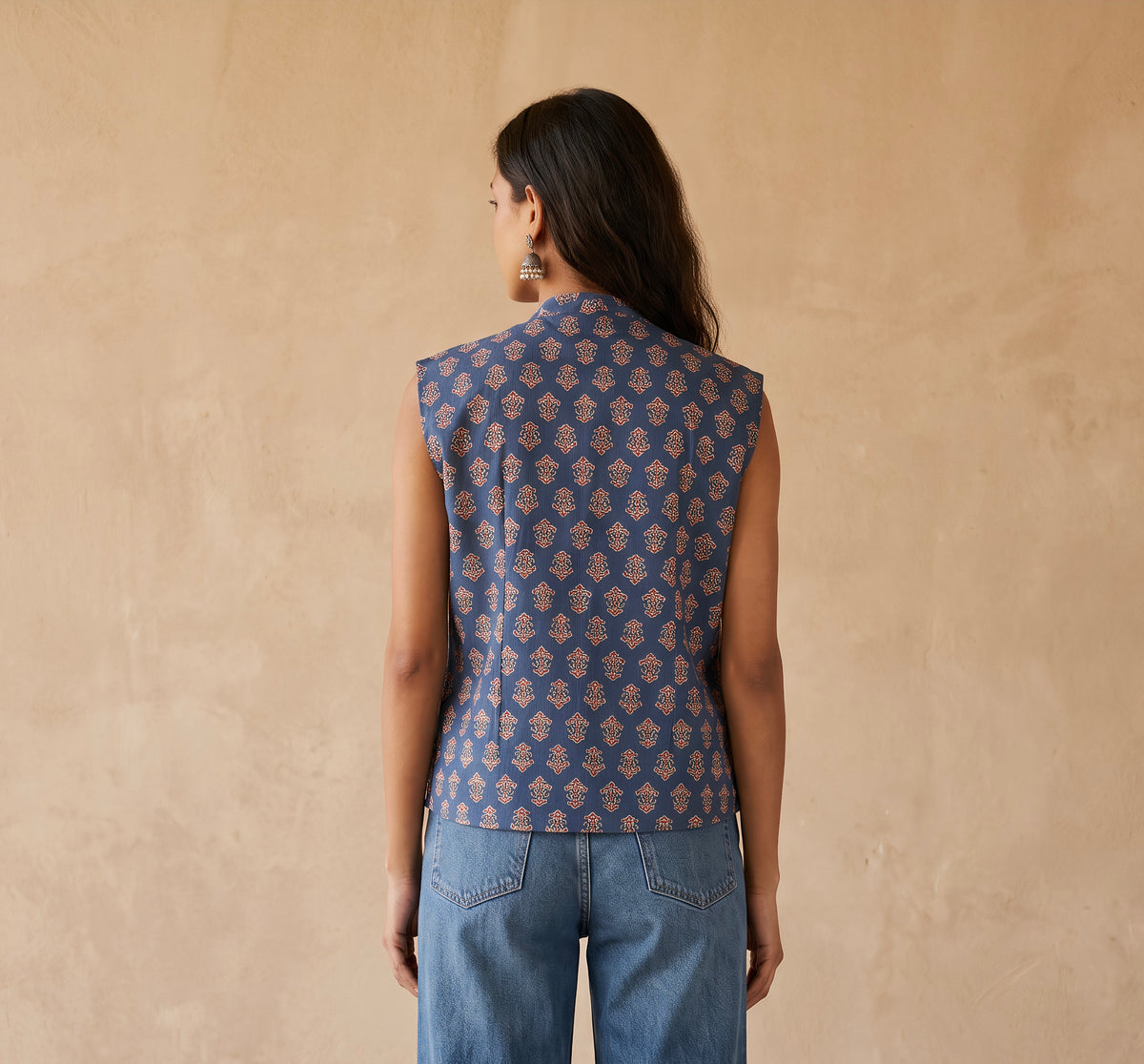 The Reversible Ajrakh Cotton Vest