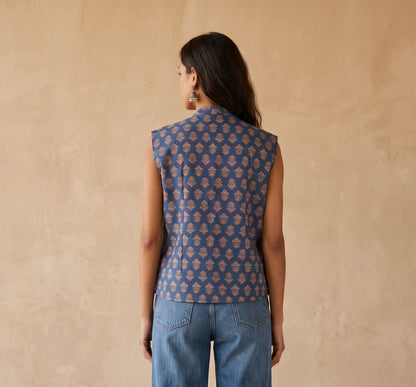 The Reversible Ajrakh Cotton Vest