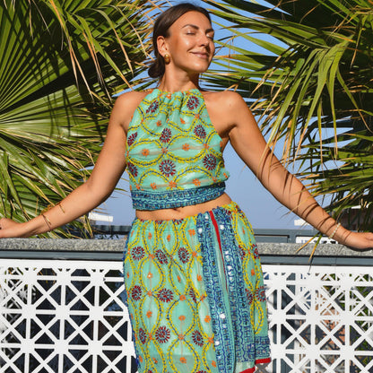 Luna Embroidered Top and Skirt Set