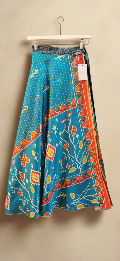 Agus Silk Double Layers Wrap Skirt