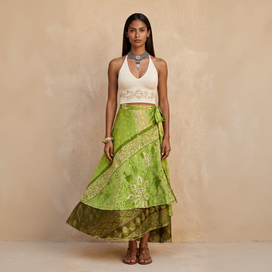Multi-Wrap Skirt & Dress|Green