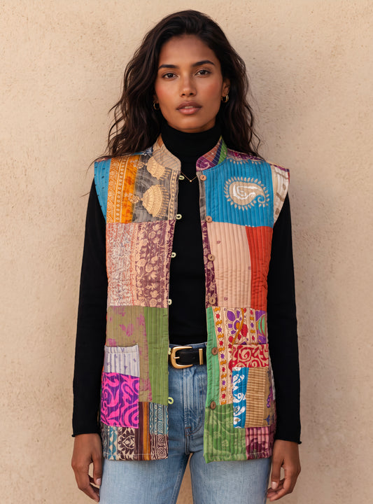 The Reversible Artisan Silk Jacket| lemon Green Back
