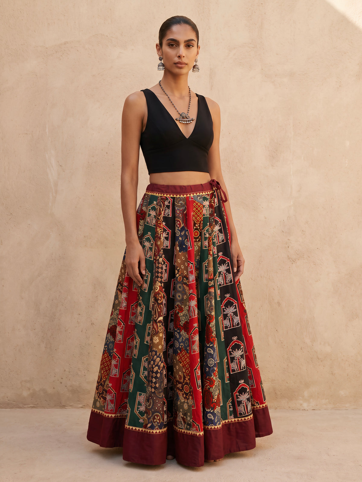 The Ajrakh Maxi Skirt| Palms