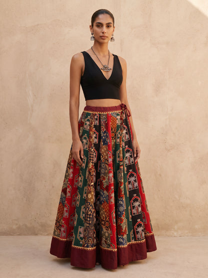 The Ajrakh Maxi Skirt| Palms