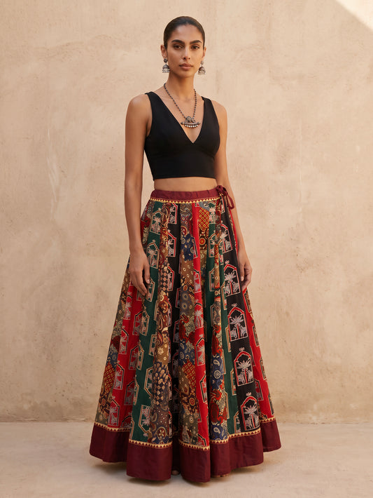 The Ajrakh Maxi Skirt| Palms