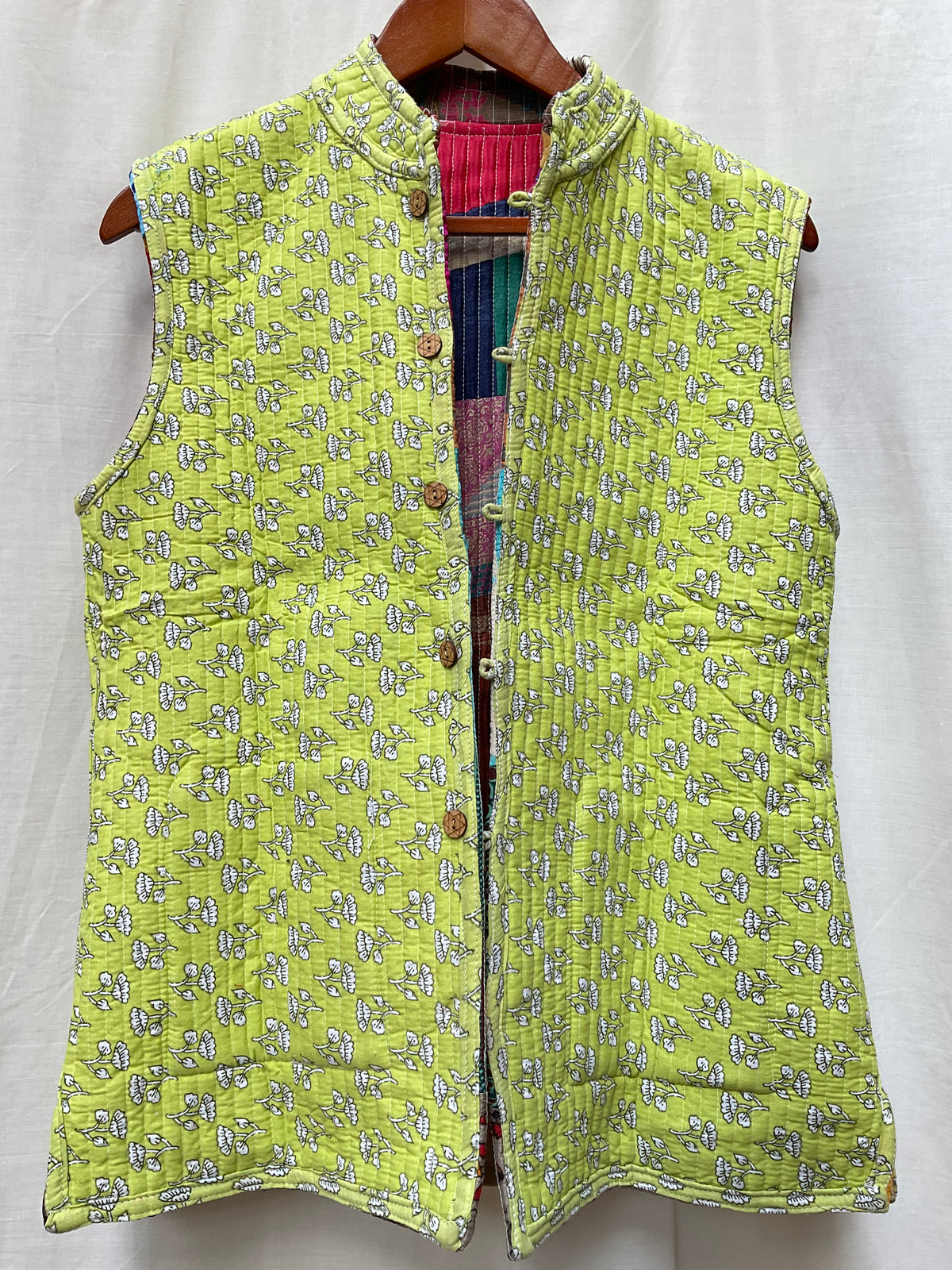 The Reversible Artisan Silk Jacket| Light Green Back