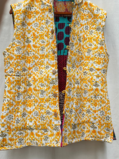 The Reversible Artisan Silk Jacket| Orange Blossom Back