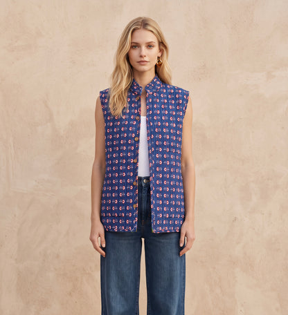 The Reversible Artisan Silk Jacket| Blue Back
