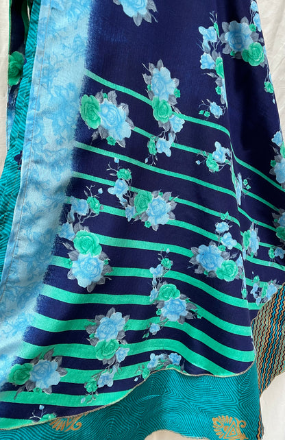 Multi-Wrap Skirt & Dress| Navy Blue Flower