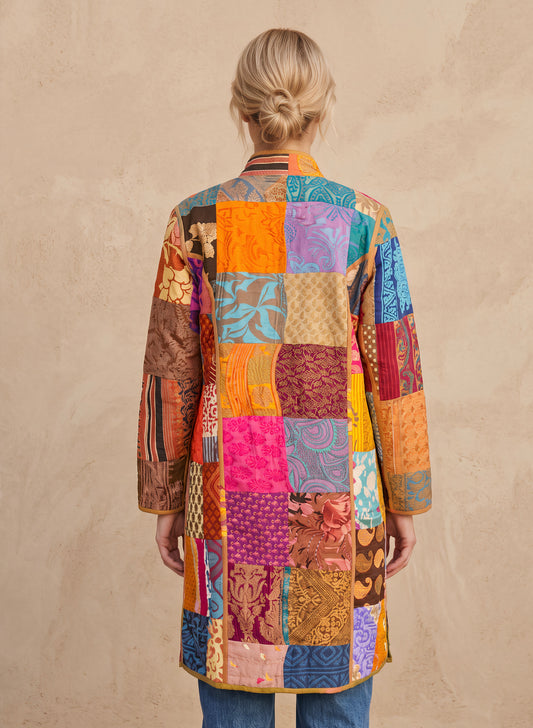 The Reversible Artisan Silk Coat | Ann