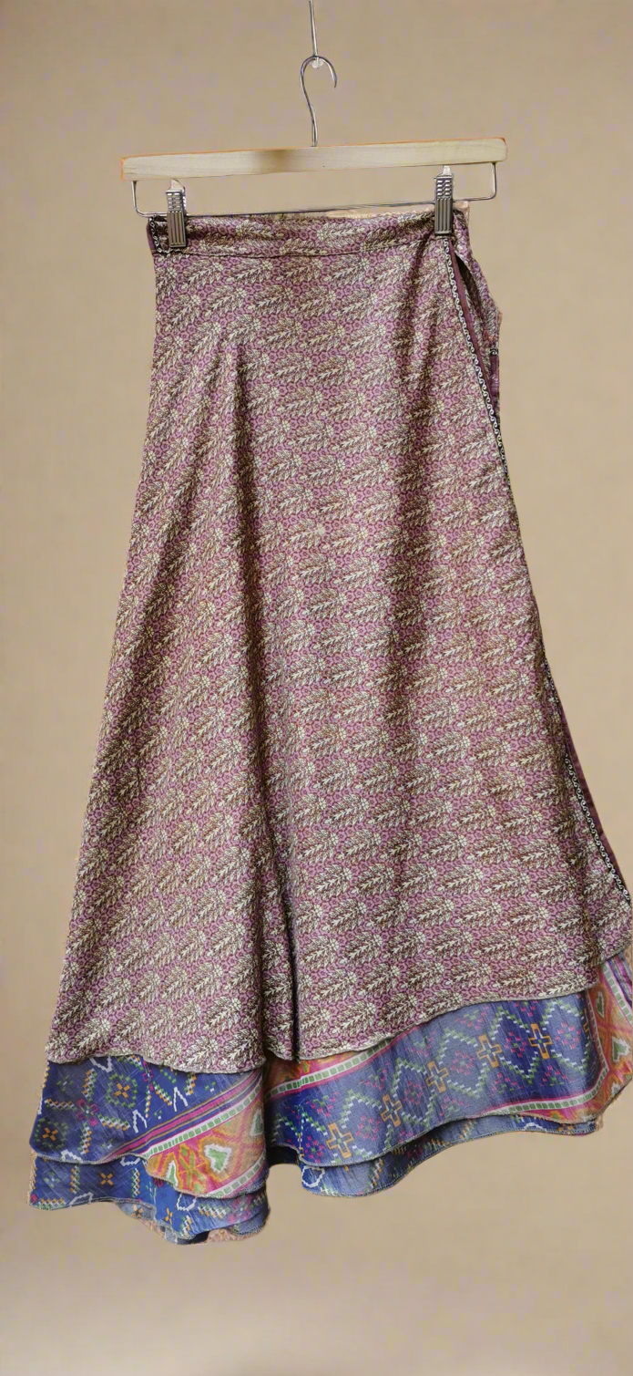 Sol Silk Double layers Wrap Skirt