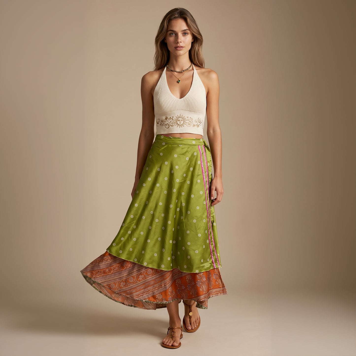 Multi-Wrap Skirt & Dress|Green