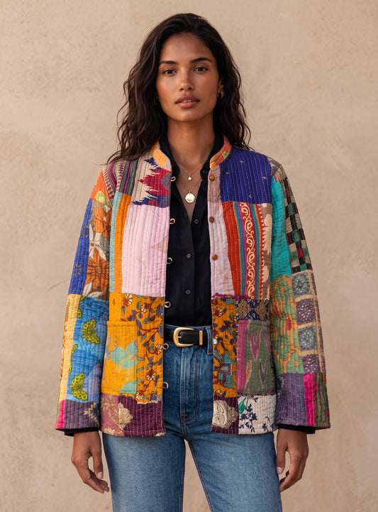 The Reversible Artisan Silk Jacket| Maya