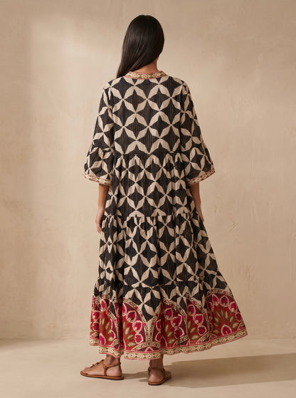 The Riviera Gold Maxi Cotton Dress