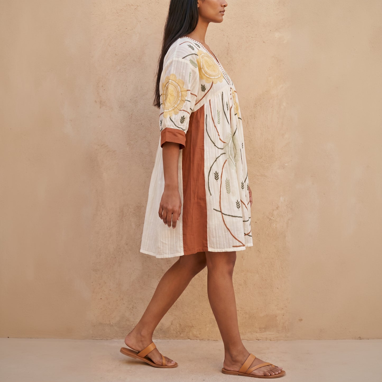 The Solstice Embroidered Mini Dress