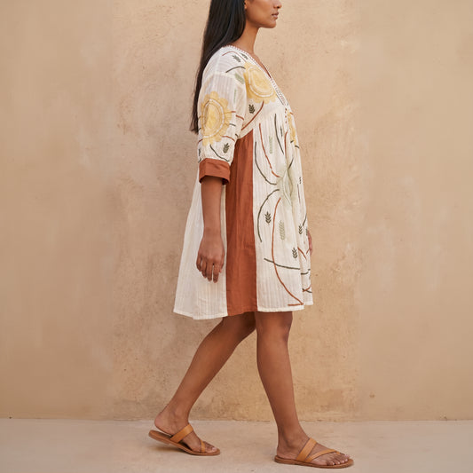 The Solstice Embroidered Mini Dress