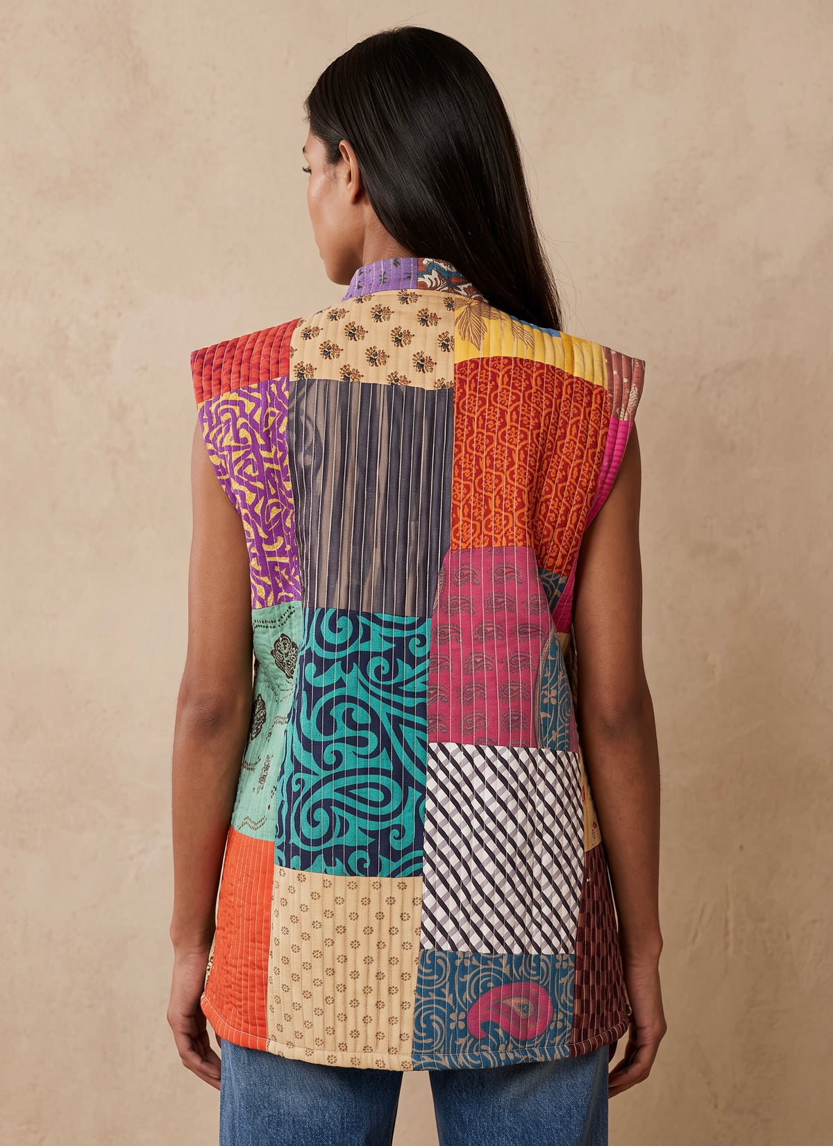 The Reversible Artisan Silk Jacket| Blue Back