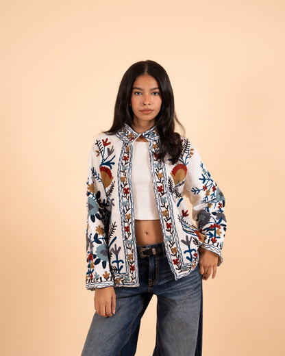 Heirloom Jacket: Embroidered  |White