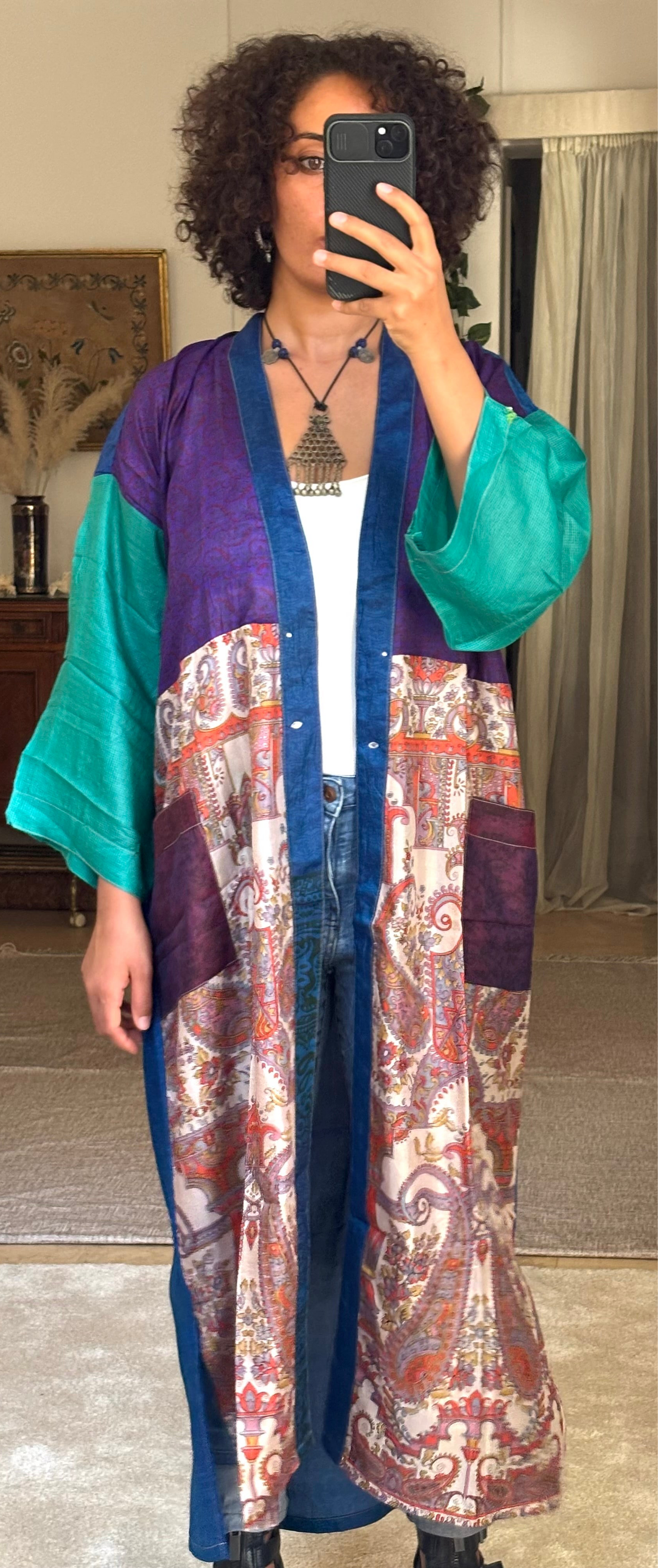 Isa Pure Silk Patchwork Kimono