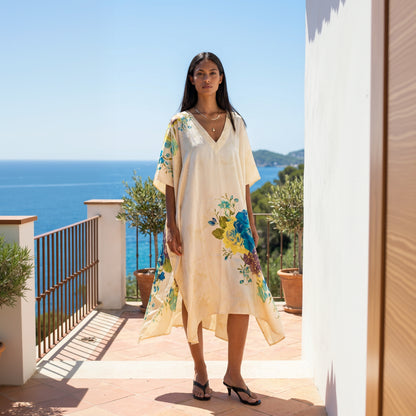 Sakura Kaftan Silk Dress