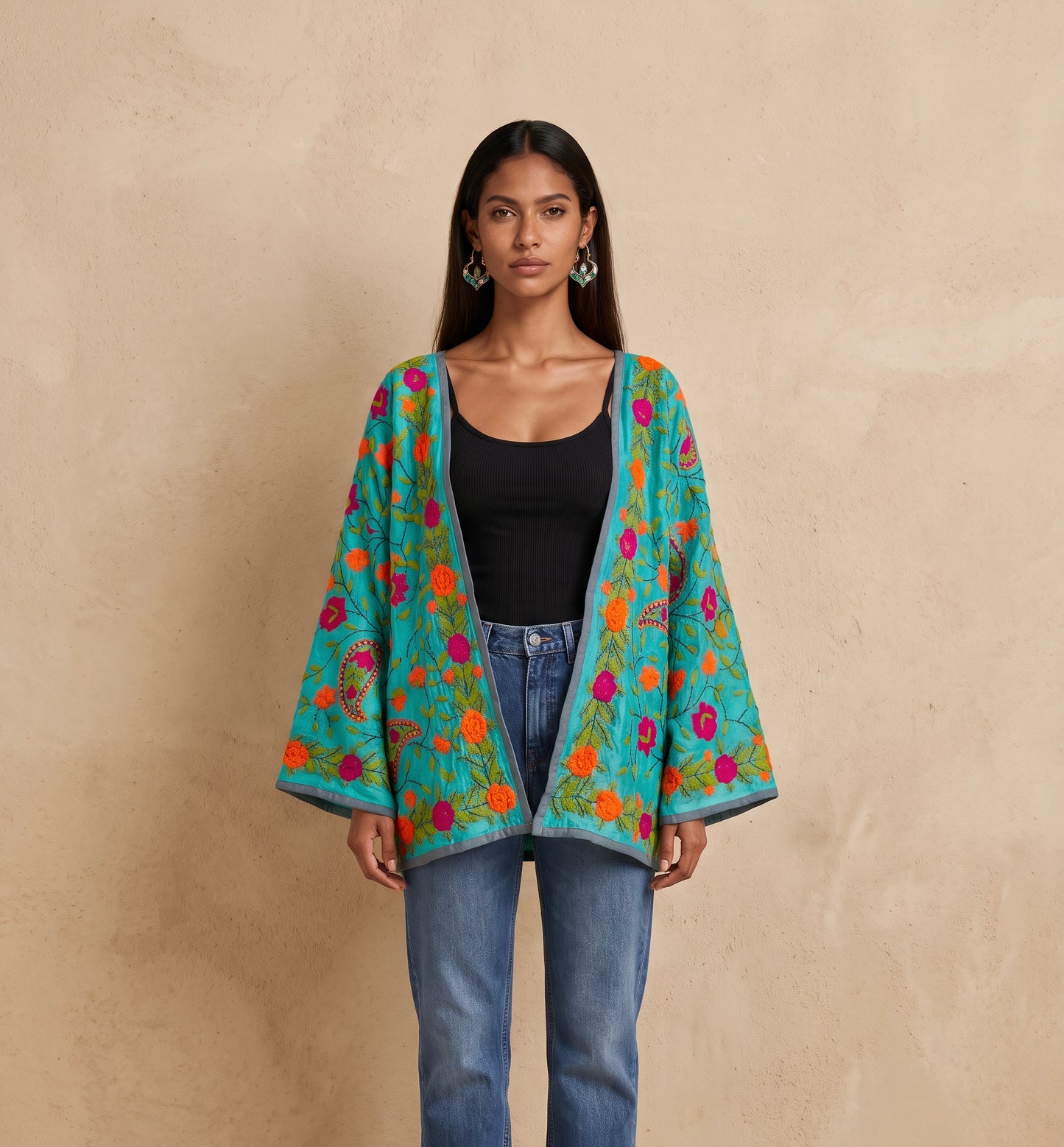 The Artisan Cardigan| Silk Turquoise