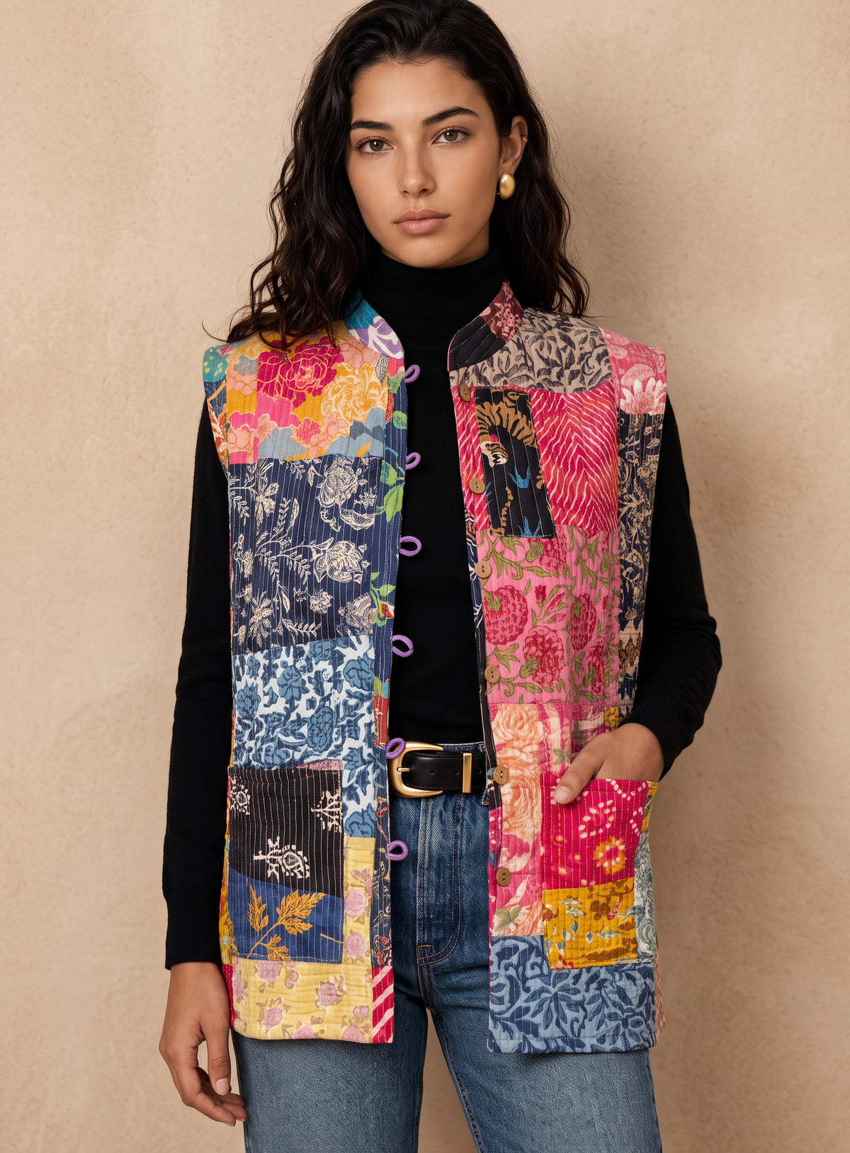The Reversible Artisan Cotton Jacket| Purple Back