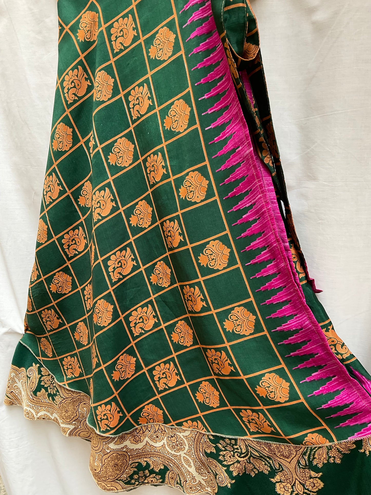 Multi-Wrap Skirt & Dress| Green Fuchsia