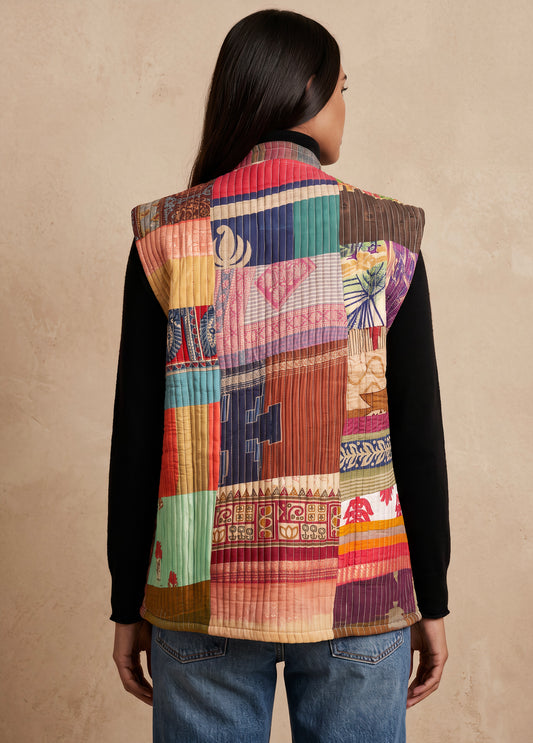 The Reversible Artisan Silk Jacket| Light Green Back