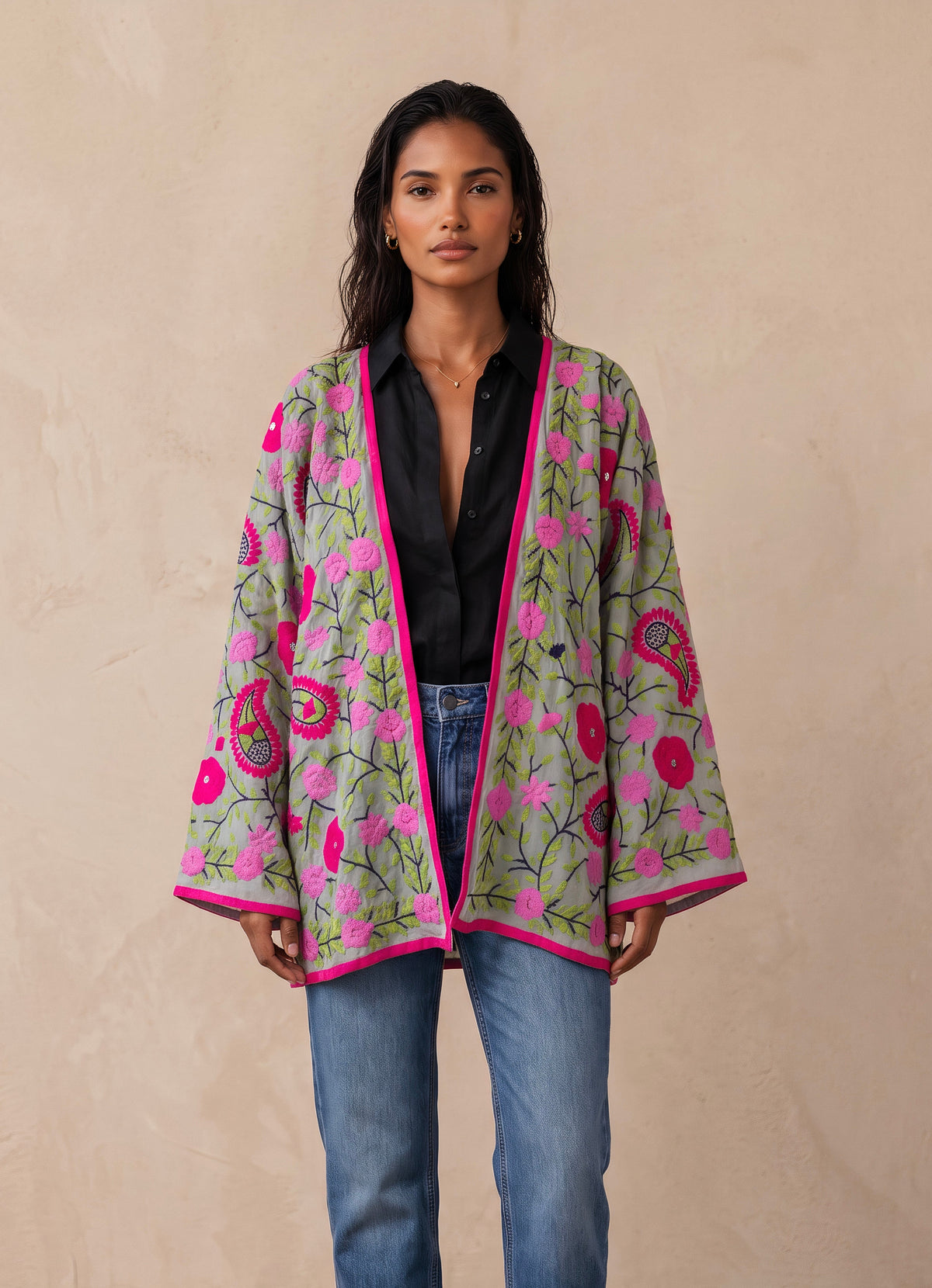 The Artisan Chiffon Cardigan| Light Grey