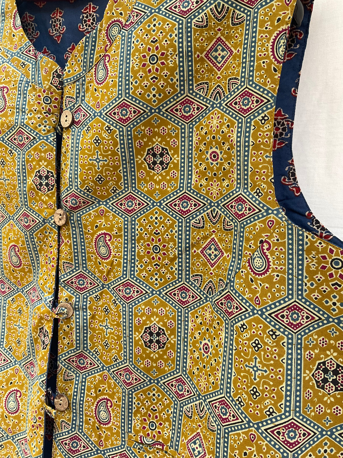 The Reversible Ajrakh Cotton Vest