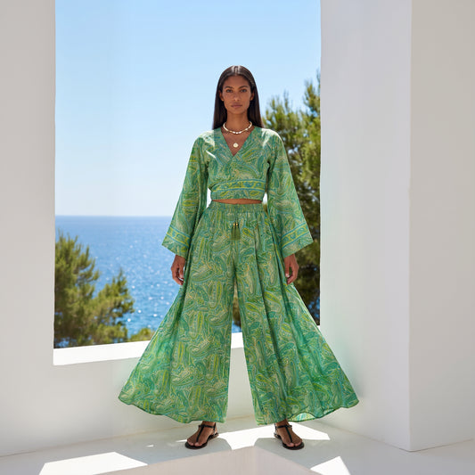 Kira Pants & Top| Tropical Green