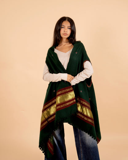 The Desert Shimmer Cardigan| Dark Green