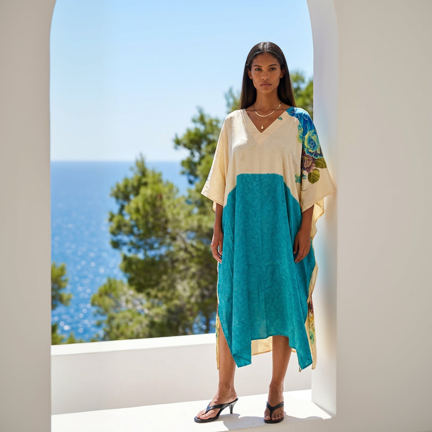Yuki Silk Kaftan Dress