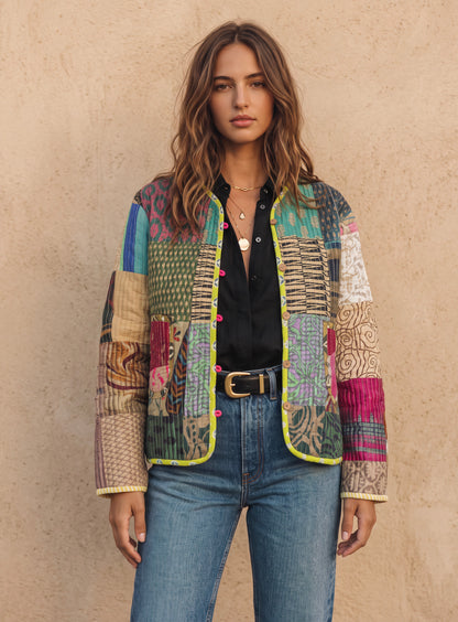 The Reversible Artisan Silk Jacket| Multi Colors