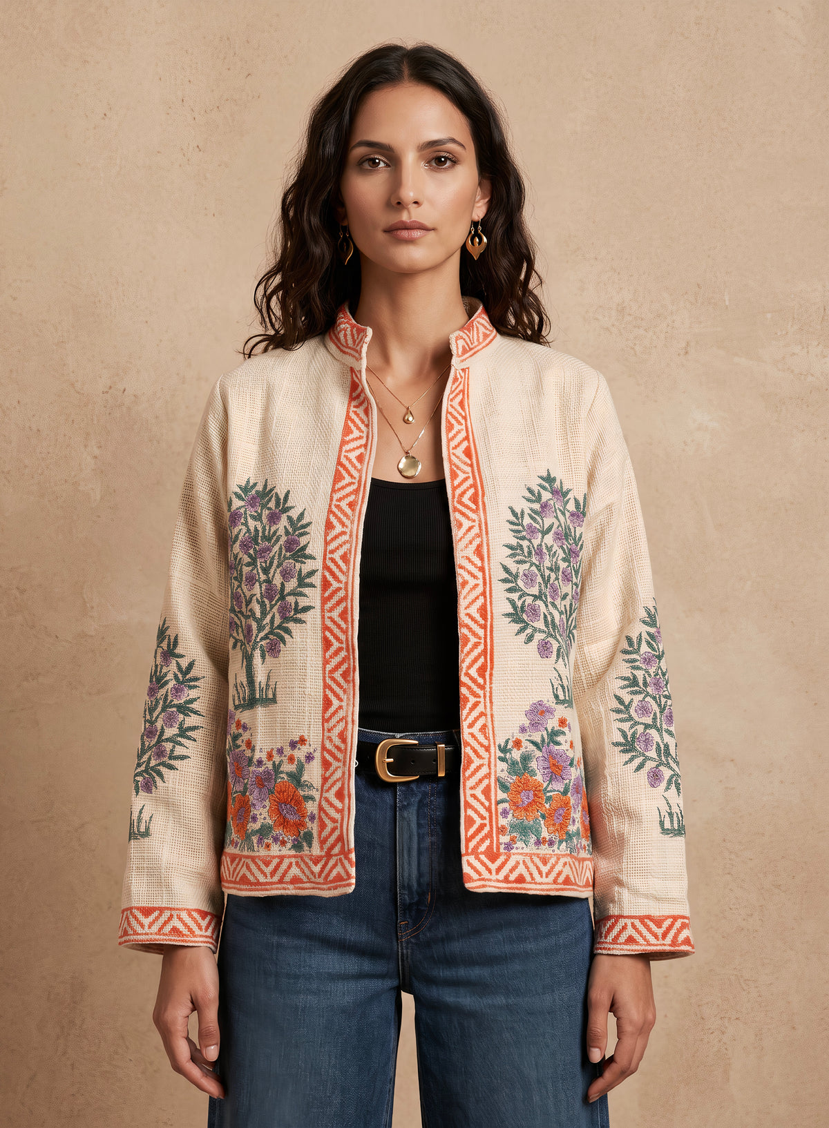 The ECLIPSE Botanical Block-Print Jacket
