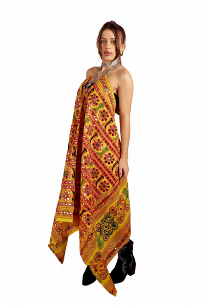 Kishori Mirror Embroidered Backless Dress