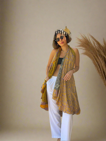 Biba Silk Double layers Wrap Skirt