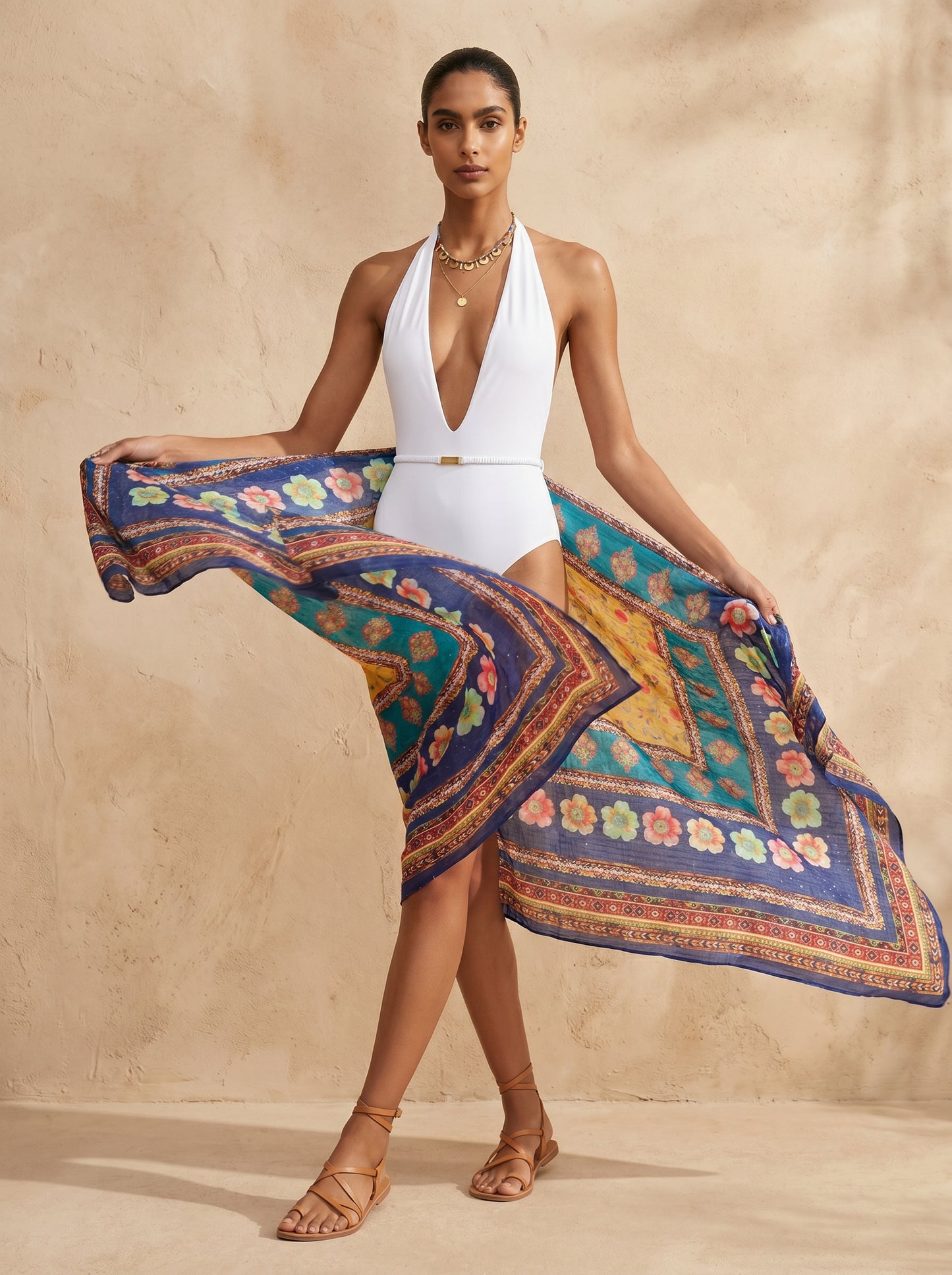Sia Shimmer Silk Scarf & Beach Wrap