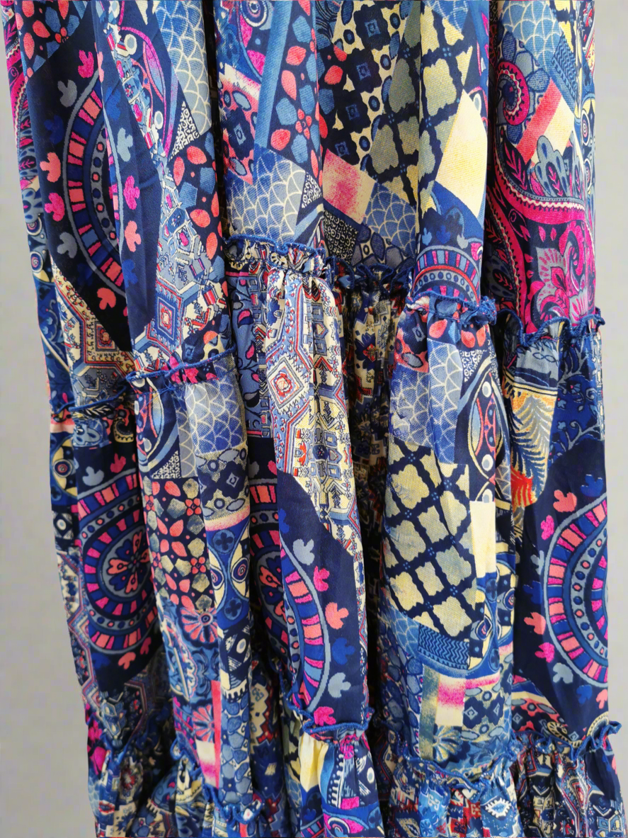Dara Backless Silk Dress Blue