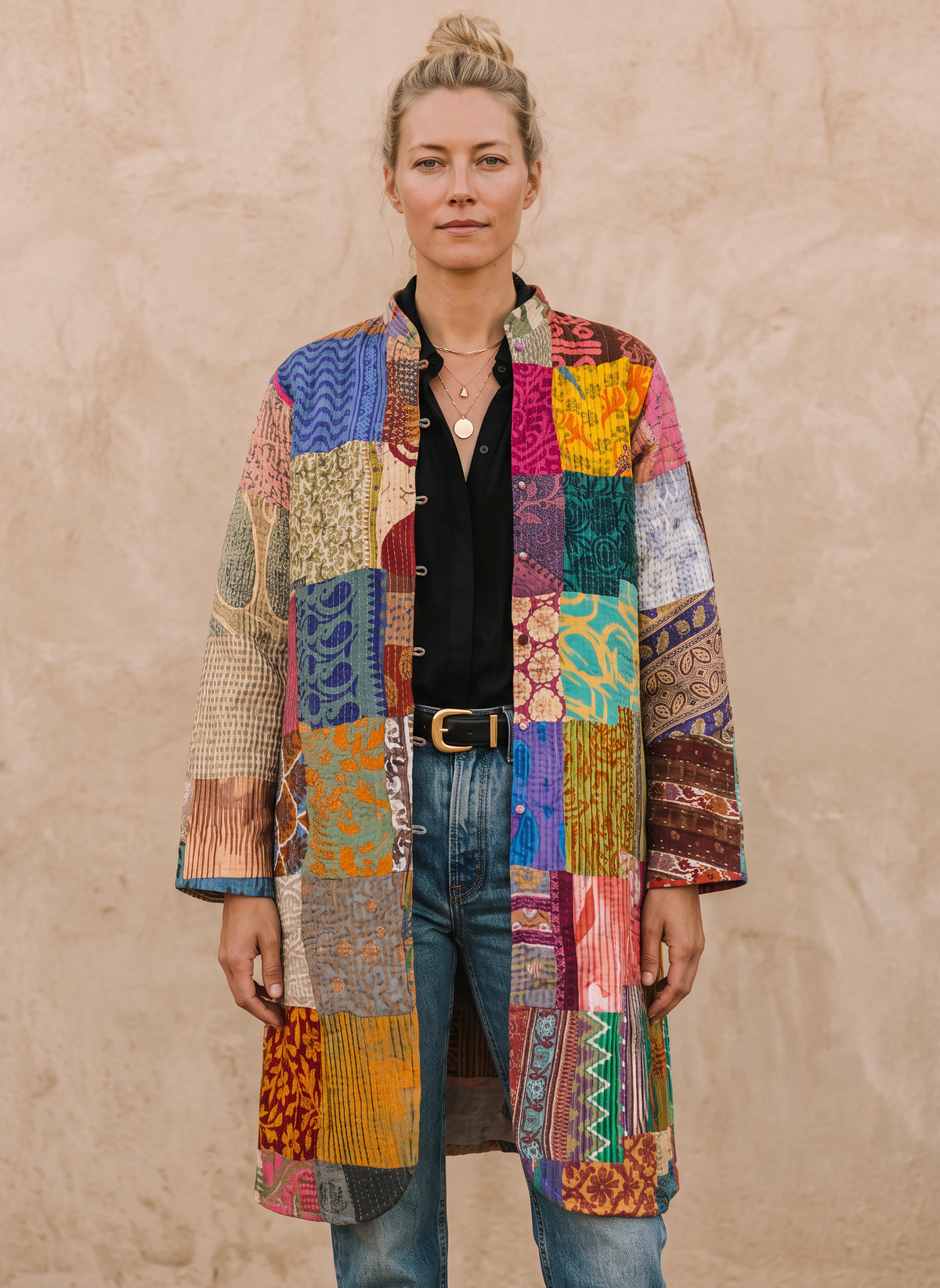 The Reversible Artisan Silk Coat | Ann