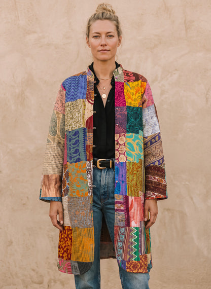 The Reversible Artisan Silk Coat | Ann