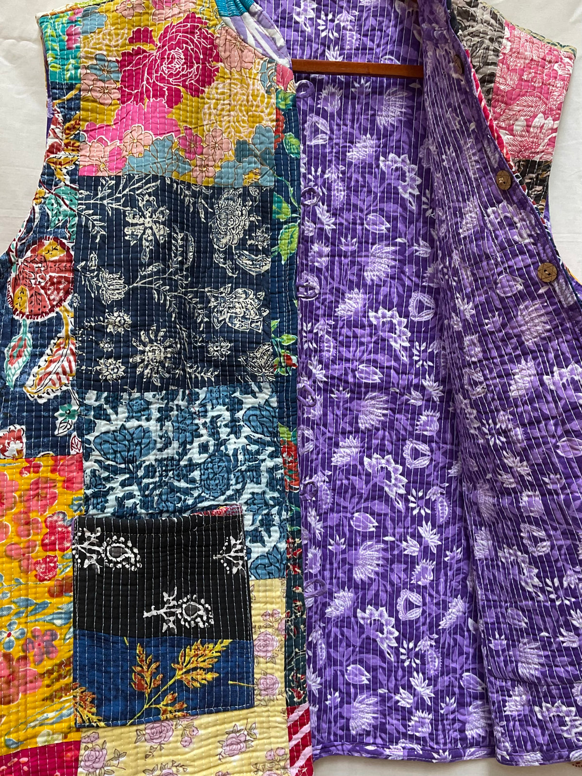 The Reversible Artisan Cotton Jacket| Purple Back