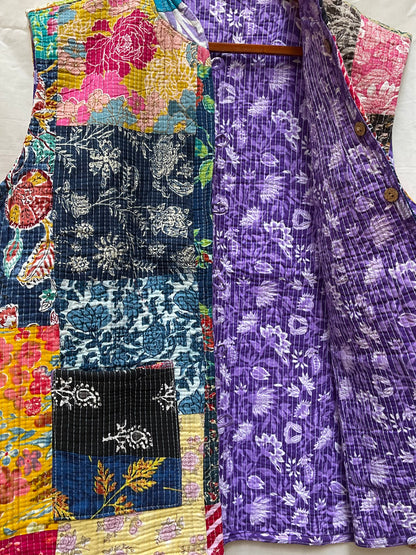 The Reversible Artisan Cotton Jacket| Purple Back